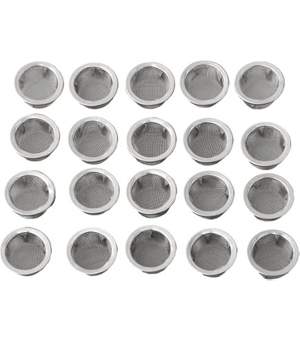 Gebildet 210Pezzi Tubo Schermo Filtri in Acciaio Inox, 19mm Filtri per Pipa da Fumo, Pipa Tubo Ciotola Schermi con Storage Scatola (Color Argento