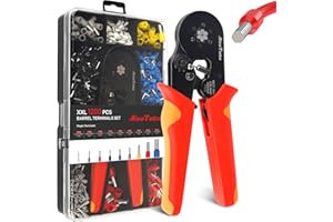 Crimpzange Aderendhülsen Set für 0.08-16mm², AivaToba Aderendhülsenzange mit 1200 Stück, Crimping Pliers & Aderendhülsen Set für Heimwerker und industrieller Bedarf Presszange 16mm2