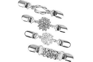 Dadabig 4 sztuki klipsów do swetra vintage klipsy do swetra antyczny szal klips ze stopu kardigan klips do swetra kardigan klipsy kołnierz metalowy klips szal zamknięcia, Metal