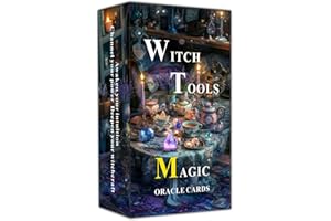 HAN YU BOWEN Witch Tools Magic Oracle card: Fortune Teller Oracle cards for beginners, Uncover the mysterious wisdom of witchcraft with the help of sacred tools or magical symbols, gain guidance and inspiration