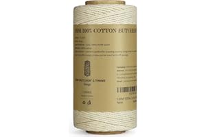 TJ.MOREE Ficelle de boulanger, triple épaisseur 100 m coton apte à l’usage alimentaire, ficelle pour viande, ficelle de boucher, pour saucisses et décoration artisanale