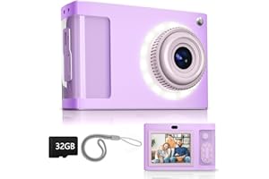Macchina Fotografica Digitale, ARNSSIEN 1080P Vintage Fotocamera Digitale per Bambini, Schermo 2,4" con 16 Luci LED, Regalo Economico per Bambini più Grandi, Adolescenti, Studenti, Principianti,Y2