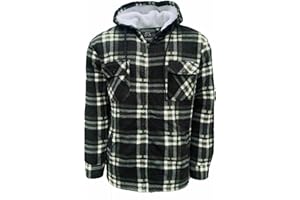 SMART WEAR CLOTHING LIMITED Mens Padded Shirts Lumberjack Hooded Flannel Check Jacket Thick Quilted Work Wear Warm Thermal Fleece Fur Lined Top Casual Coat Size M-XXL