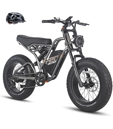 Bicicleta Eléctrica Para Adultos Pudari CR20 - Motor 250W, Batería 48V 20Ah, 20x4 Pulgadas, 7 Velocidades, Alcance Hasta 70 Km