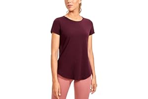 CRZ YOGA Femme Pima Cotton T-Shirt de Sport à Manches Courts en Coton