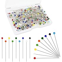 Redamancy Épingles Couture, 300 Pcs Epingle à Tête Ronde En Verre, 38 Mm Epingles Couturiere Multicolores