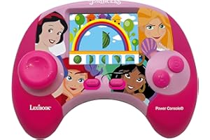 Lexibook, Disney Princess, Power Console®, Bilingual educational game console with 100 activities, French/English, Pink, JCG100DPi1