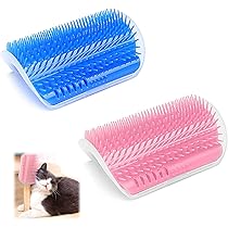 2 Stück Katzenbürste Für Die Wand - Selbstpflege-Bürste Mit Massageeffekt, Inkl. Montagematerial