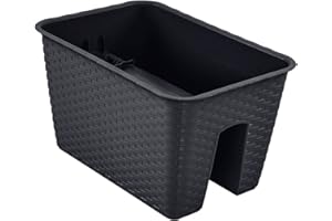 PAFEN Doniczka skrzynia na balustradę Donica balkonowa o wyglądzie rattanu 13 l