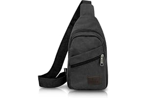 MultiValue Sling Bag, kanvas bröstväska herr med 4 fickor, crossbody bag axelväska för män utomhussport, vandring och cykeltu