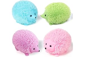 Yeefunjoy Lot de 4 Balles Anti-Stress, Lumineux Squishy Ball, Balle rebondissante Boule Antistress Balle, Jouet Hérisson Rougeoyant Sensorielle Boule à Presser Exercice des Doigts pour Enfants Adultes