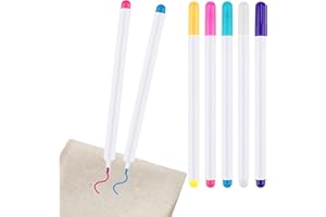 FloraVigo Trickmarker Nähen, 5 teilige textilmarker, Selbstlöschende und wasserlösliche Marker, Nähzubehör für Bekleidungsschneiderei/Nähhandwerk (5 Farben)