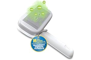 ‎MEDIASHOP PiddiPet IonBrush - Ionen Tierhaarbürste elektrisch - Fellbürste gegen Verfilzungen & Unterwolle für Hunde & Katzen - reduziert statische Aufladung & lose Haare - sanft, selbstreinigend, hautschonend