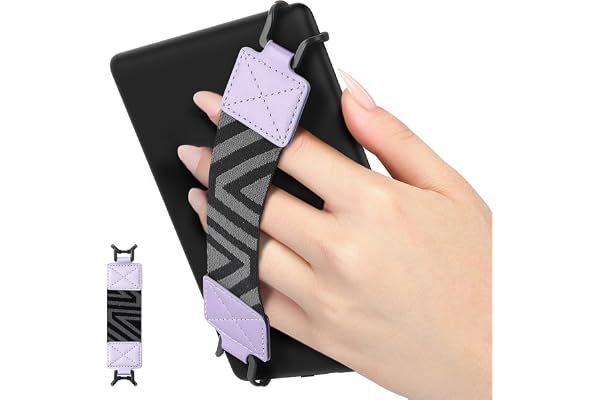 MoKo Dragonne de Sécurité pour 6-8" Kindle eReaders Fire Tablet - Kindle/Kobo/Voyaga/Lenovo/Sony Kindle E-Book Tablet, Sangle Haute-Élastique Polyvalente Légère Support Antidérapante, Taro Violet