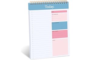 KMQOY To Do List Pad - Daily Planner Notepad Undated 52 Sheets Tear Off, 6.5" x 9.8" Checklist Productivity Organizer with Hourly Schedule for Tasks
