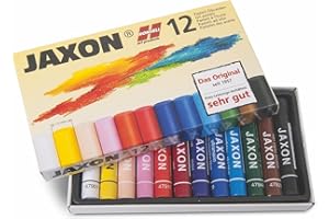 Honsell 47412 - Jaxon Ölpastellkreide, 12er Set im Kartonetui, brillante, lichtechte Farben, ideal für Künstler, Hobbymaler, Kinder, Schule, Kunstunterricht