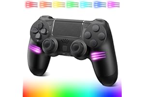 SUOXIOM Wireless Controller for PS-4, LED Game Controller for PS-4/Pro/Slim/PC, Bluetooth Gamepad Joystick with Dual Vibration Touch Panel, Upgraded Six-Axis Sensor, 3.5mm Audio Jack