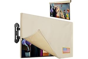 2WIN2BUY Outdoor-TV-Abdeckung, 132 bis 139 cm, wetterfest, wasserdicht, Außen-TV-Abdeckungen, robuste 600D-Oxford-TV-Abdeckungen, Outdoor-TV-Displayschutzfolien mit durchgehendem Reißverschluss, Klappe für