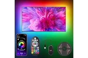 Nexillumi TV Backlights 13.12ft, USB LED Strip Light Kit for 60"-75" TV, RGB LED Strip Lights, APP Control Sync to Music, Bias Lighting TV Led Lights for Bedroom, Party and Home Decoration, 4M