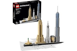 LEGO 21028 Architecture New York, Kit de Construction, Maquette Miniature, Décoration, Empire State Building, Statue de la Liberté, pour Adultes