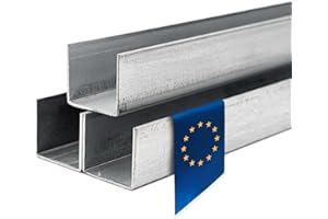 Stahl-Shop24 - Stahl verzinkt Bordwandprofil U-Profil, DIN 50976, Stahlprofil, Einfassprofil, U-Profil Stahl, U-Stahl, U-Eisen - Werkstoff: S235JR, Länge:2000 mm, Abmessung:25x25x1.5 mm