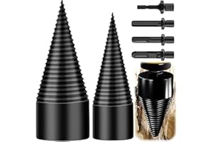 DASIAUTOEM Trapano spaccalegna 45 mm + 32 mm con 4 maniglie per trapano, punta per legna da ardere, vite conica, spaccalegna per legno spaccalegna conico