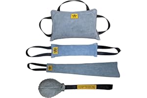 EQ K9 EXTRA QUALITY K9 TRAINING EQ K9 Dog Tug Toy Set, Dog Bite Training Set for IGP, Police, Guard Dog, Dog Agility (Grey)