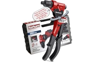 Fortum Remachadora manual combinada para remaches ciegos y remaches roscados, cabezal giratorio de 360°, alicate para tuercas de remache M3-M6 y remaches pop de 2,4 – 4,8 mm, alicates de remache
