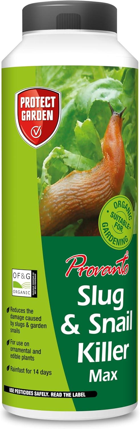 PROTECT GARDEN 86601082 Slug & Snail Killer Max, 800G - Powerful Slug Killer Pellets - for Protecting Ornamental Plants and Garden Vegetables - Snail Repellant - Approved for Organic Gardening