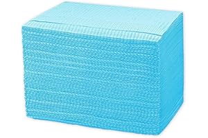 CEONAM 125 baberos dentales desechables para el paciente, 13 x 18 pulgadas, 3 capas impermeables piercing papel tatuaje servilleta para clínica dental, estación de tatuaje y salón (azul)