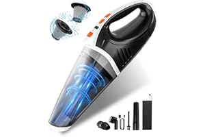 SERVOMASTER Aspirateur Voiture, Aspirateur De Table 15000 Pa, Haute Puissance 2 Vitesses, Aspirateur à Main avec Filtre HEPA et LED, Mini Aspirateur sans Fil pour Voiture, Maison, et Poils d'animaux