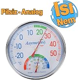 Analog Termometre Isı ve Nem &Ouml;l&ccedil;er Sauna Sıcaklık &Ouml;l&ccedil;me Derece G&ouml;sterge Pilsiz Mekanik D&uuml;z 1 Adet