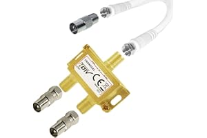 TronicXL IEC rozdzielacz anteny TV kabel adapter telewizji kablowej 2-krotny DVBC Koax zb do Unitymedia Splitter Vodafone Netcologne Netaachen Netkassel Netkassel Telecolumbus Primacom Ewe Unicable