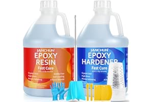 JANCHUN Epoxidharz Set 3786ml/128oz- Epoxidharz mit Härter 1 Gallone kristallklares Gießharz für Flusstische Harz Kunstharz, Holz, Kunst, Aquarium, DIY Handwerk, Schmuckherstellung - Epoxy Resin Kit