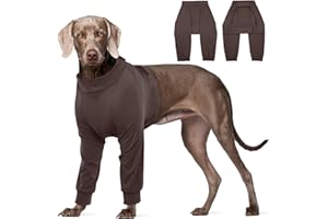 Kuoser Hundebody Nach Op für Rüde & Hündin, Anti-Lecken Schutzanzug Nach Kastration, Atmungsaktiv Body für Hunde, Anti-Wundlecken Op Body Hund，Liegeschwielen- & Ellenbogenschutz, Braun XXL