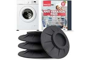 SOL 4pk Anti-Vibration Pads for Washing Machines, Non-Slip Heavy-Duty Rubber Feet Mat for Stability Quiet Operation. Prevents Noise, Shock Absorbers, Reduces Shaking, Ideal for Stress-Free Wash Cycles