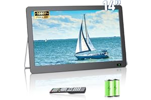 (2025 upgraded version)Desobry 14.2 inch Portable TV with stronger Antenna 1080P freeview outdoor tv with DVB/T2 Tuner Rechargeable Battery Operated Mini TV LCD,Built-in Stand,HDMI Input,USB