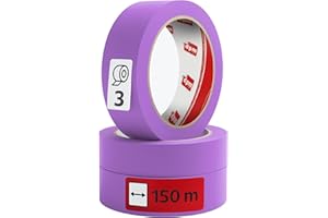 Dpm tapes - Ruban adhésif de précision pour surfaces sensibles | Adhérence fiable, retrait propre, lignes précises, bricolage - 3 pièces - 3 x (25 mm x 50 m) - Violet