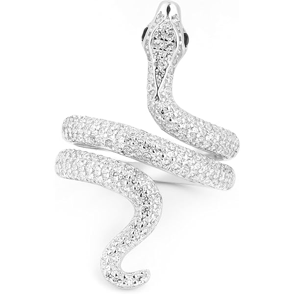 DF Store Stainless Steel Alloy Snake Finger Ring Serpent Ring