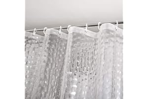 ‎WELTRXE WELTRXE Duschvorhang Anti-Schimmel mit Gewicht Magnet unten, Transparent 3D Kubisch EVA Wasserdicht Antibakteriell Vorhang für Dusche und Badewanne, 0.15mm [180x200cm] mit 12 Duschvorhangringen Kinder