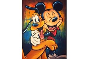 EOBROMD Diamond Painting Kit Completo Ratón, Pintura de Diamante Adultos Niños, Perro Punto de Cruz Diamante, Dibujos Animados Cuadro Diamante Art Rhinestones Bordado para Decoración Hogar 30x40cm