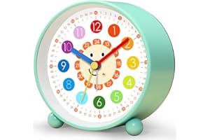 YsyYey Réveil Enfant Silencieux sans Tic-Tac, Réveil Analogique pour Apprentissage, Horloge Éducative Garçons et Filles, Facile à Lire, Cadeau Noël Anniversaire pour Enfants à Pile