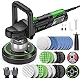 Ginour Car Polisher for Car Detailing, 900W Dual Action Car Polisher, 6 Variable Speeds 2000-6400RPM, Car Buffer Polisher Machine with D and Side Handles, 13 Buffing Pads, 150mm/6in, 125mm/5in Discs