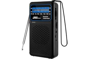 VEMFAY Kleines Radio, AM/SW/FM Radios mit praktischem Karabinerhaken und Kopfhörerbuchse, Ideal für Reisen, Wandern, Angeln, Schwarz