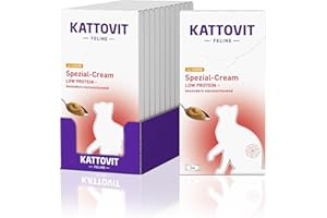 Kattovit - Nerka/Renal specjalny krem dla kotów | przekąska dietetyczna dla kotów wspomagająca czynność nerek dla dorosłych kotów. Przekąska dla kotów z praktycznym porcjowaniem | 11 x 6 x 15 g