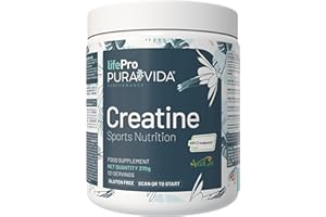 PURA VIDA PVH Creatine Monohydrate Creapure avec AstraGin® – Jusqu’à 35% d’Absorption en Plus vs Creapure® Seule – Micronisée Sans Goût 4 Mois – Végan, Sans Gluten – Qualité Allemande Garantie
