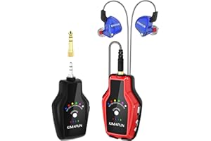 KIMAFUN Système de Moniteur in-Ear sans Fil 2.4G, in-Ear Monitor Stéréo pour Répétition de Groupe, Amplificateur de Guitare, Haut-Parleurs, Enregistrement, Diffusion en Direct(1TX+1RX)