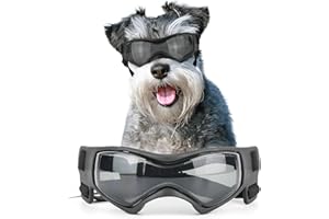 PETIFIC Hunde-Sonnenbrille, bequem, weich, einfach zu tragen, verstellbar, UV-Schutz, Welpen, Outdoor-Brille, winddicht, beschlagfrei, Haustier-Sonnenbrille für kleine/mittelgroße Hunde