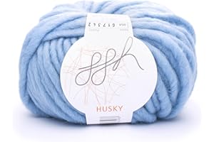 ggh Husky | Schurwolle Mischung | 50g Wolle zum Stricken oder Häkeln | Dicke Wolle | Farbe 054 - Aquablau