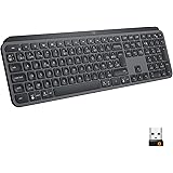 Logitech MX Keys Advanced Clavier sans Fil Rétroéclairé, Bluetooth, Saisie Tactile Réactive, Rétroéclairage, USB-C, PC/Mac/Po